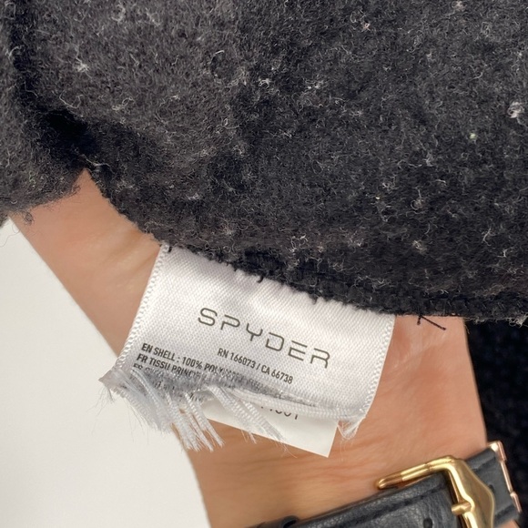 Spyder pullover zip up sherpa teddy fleece hoodie zip pockets size small - Picture 10 of 10